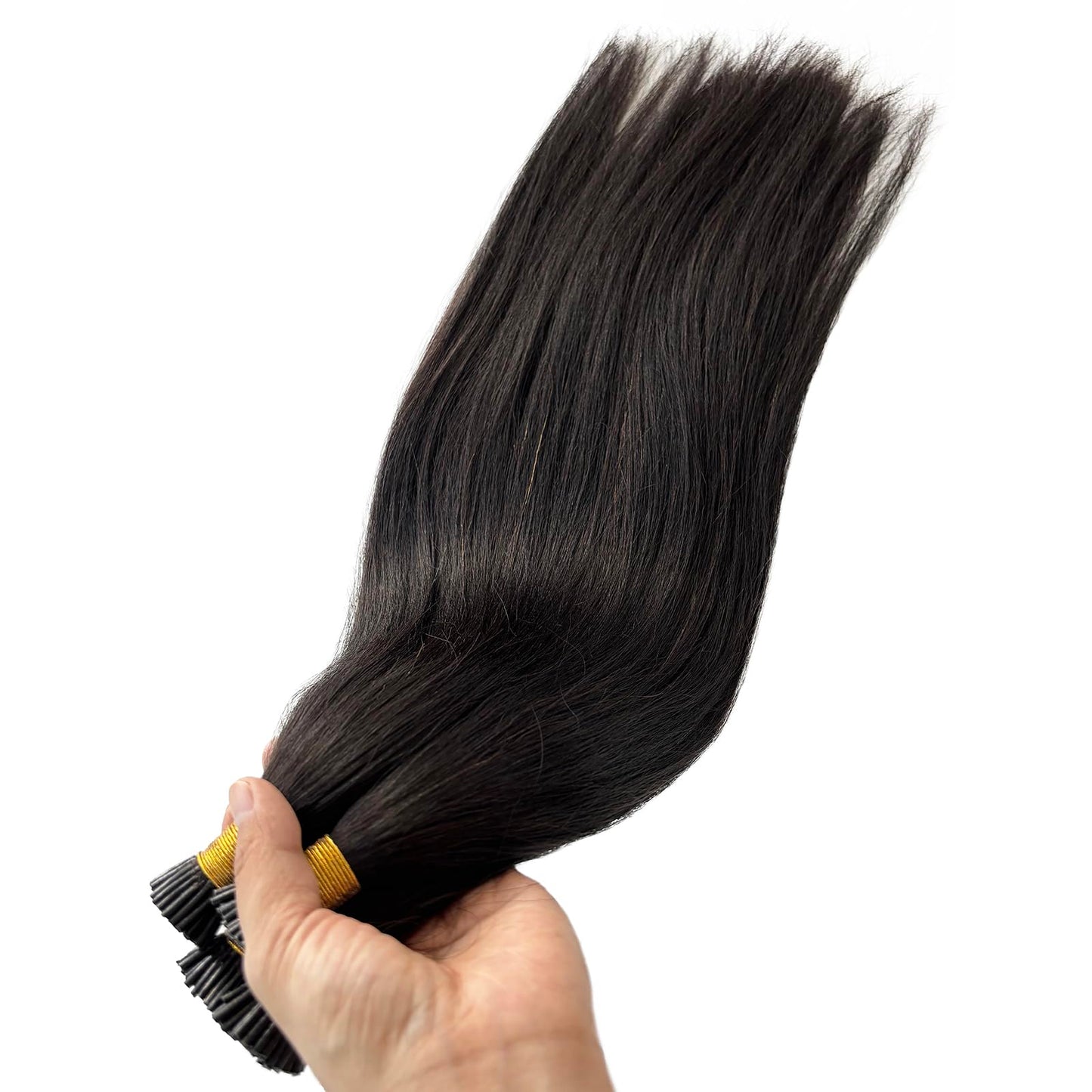 I Tip Hair Extensions Yaki Straight Itip Human Hair Extension, 22 Inch 50G, #1B Natural Black Light Yaki Straight Invisible Keratin Tip Hair Extensions Real Human Hair Easy to Curl 50 Strands