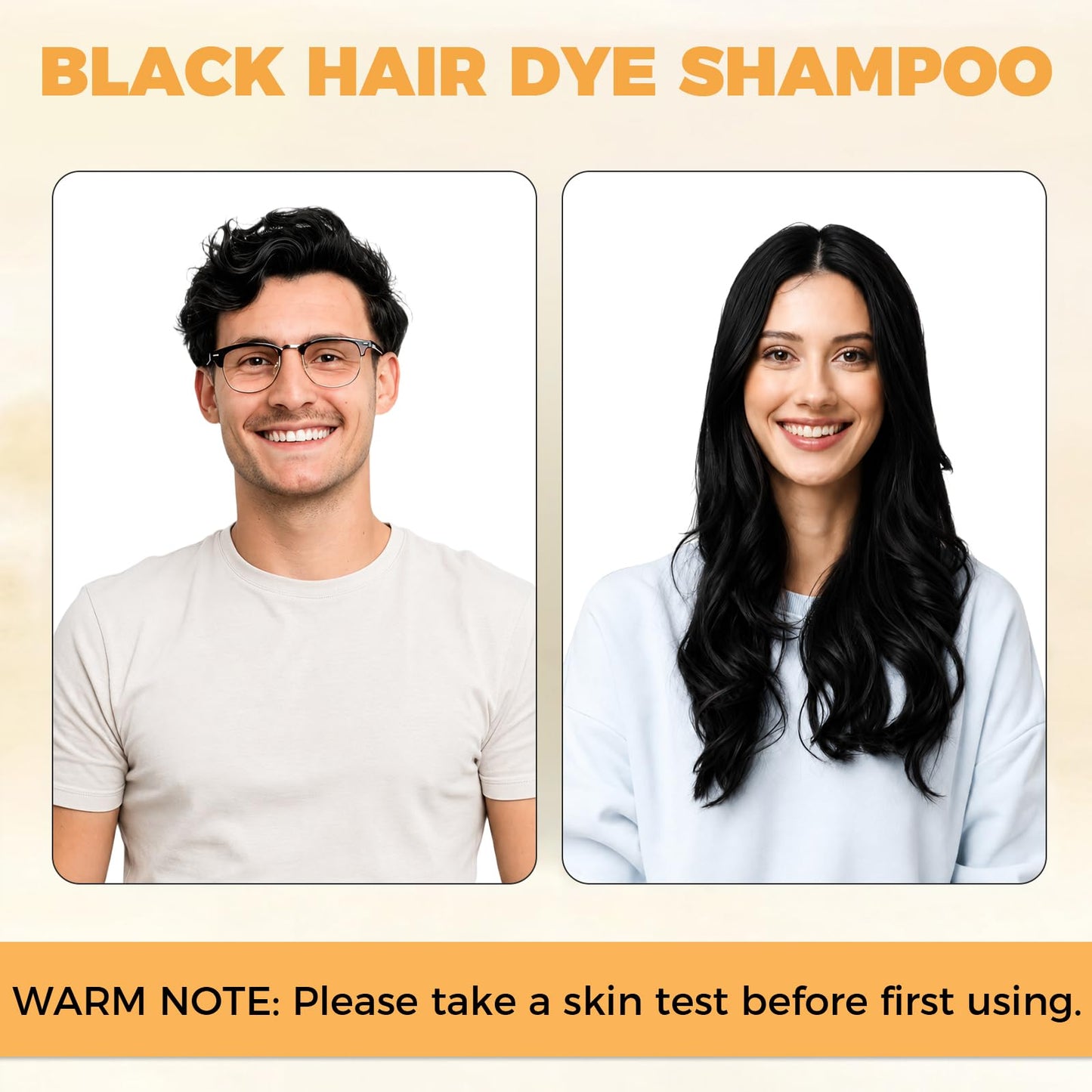 YOURTONE Black Hair Dye Shampoo 3 in 1 for Gray Hair Coverage, Hair Color Shampoo for Women Men, Herbal Ingredients Champu Para Pintar el Cabello (16.9 Oz)