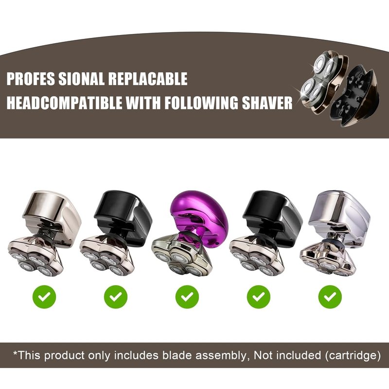 Shaver Replacement Heads - Compatible with Skull Head Shaver | 2-Pack Blades for Pitbull & Butterfly Kiss Pro