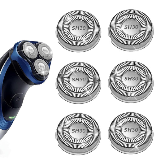 6 Pack SH30 Replacement Head Compatible with Philips Norelco Series 3000/2000/1000,New Upgraded SH30 Replacement Double Blades for norelco 1000 Replacement Heads
