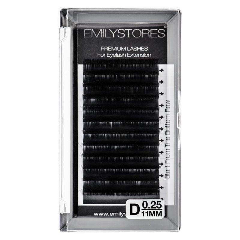 EMILYSTORES Eyelash Extensions 0.25mm Thickness D Curl Natural-Looking Individual Volume Eyelashes For Lash Extensions (11MM)