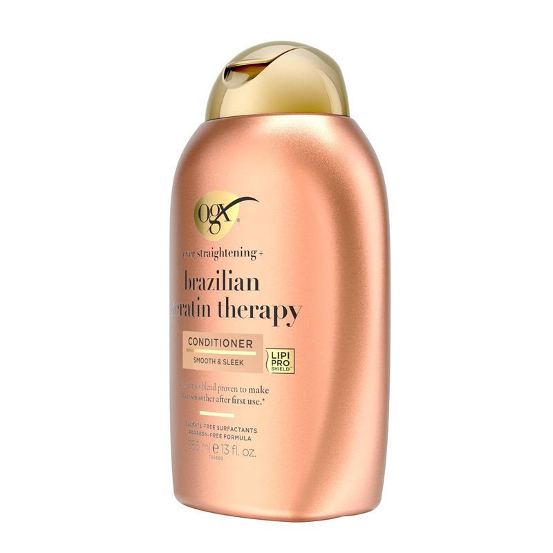 OGX Ever Straightening Conditioner - Brazilian Keratin Therapy with Coconut Oil & Cocoa Butter | Paraben-Free, Sulfate-Free