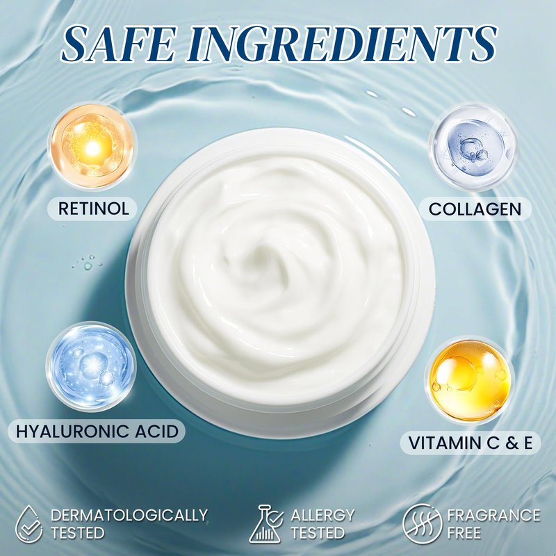 Retinol Collagen Anti-Aging Cream for Face Neck Tightening Moisturizing Skin Cream with Hyaluronic Acid Day Night Wrinkle Facial Moisturizer for All Skin Types 1.7 fl oz Each Set of 2