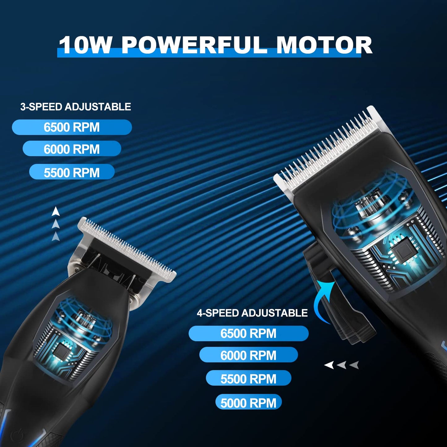 Karrte Professional Hair Clippers and Trimmer Set, 2 in 1 Hair Clippers for Men, Pro Clipper, T-Shaper Trimmer, Cordless Clippers and Grooming Set, Hair Cutting Kit for Gift