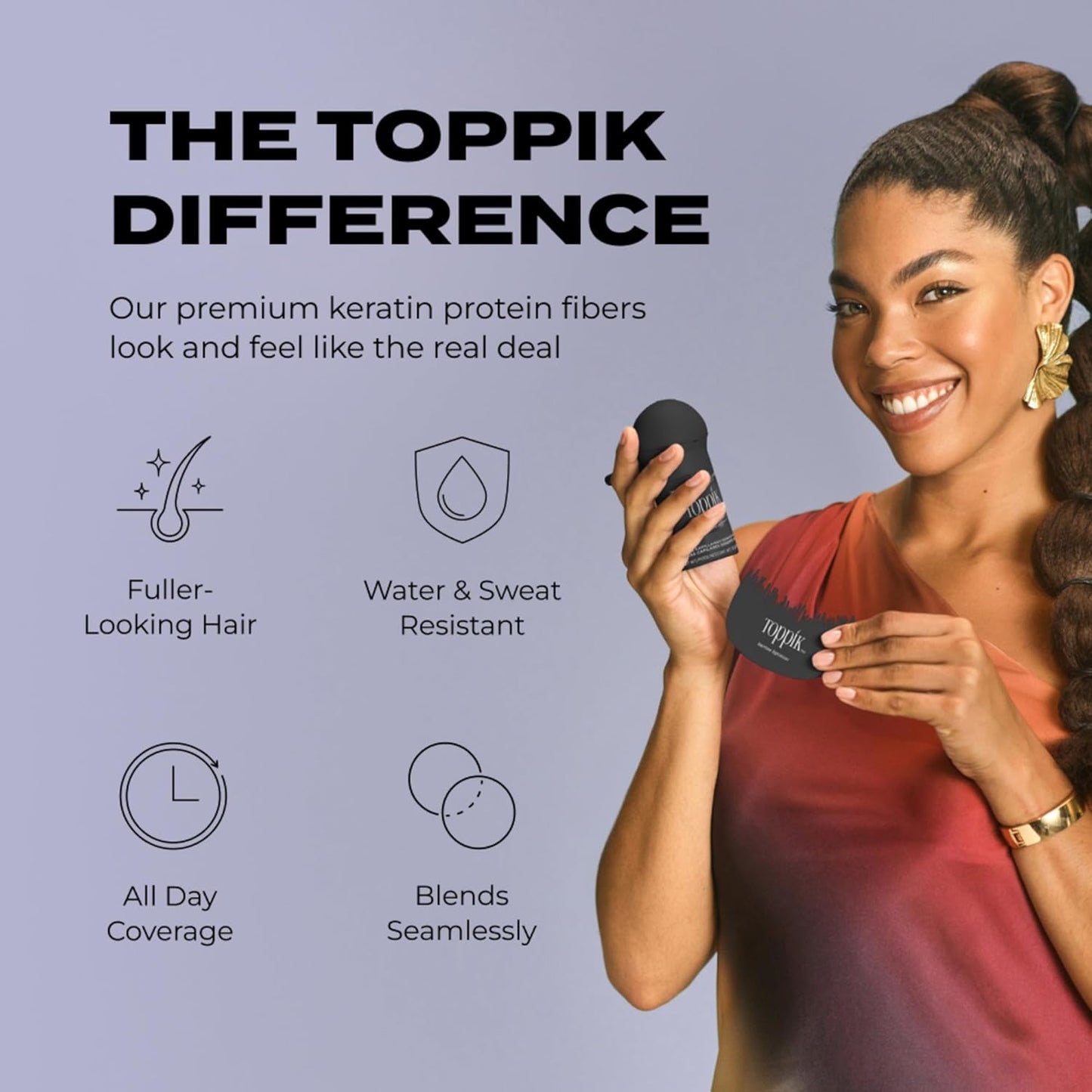 Toppik Hair Building Fibers - Instantly Thicker, Fuller Hair | 9 Shades Available, 4 Size Options
