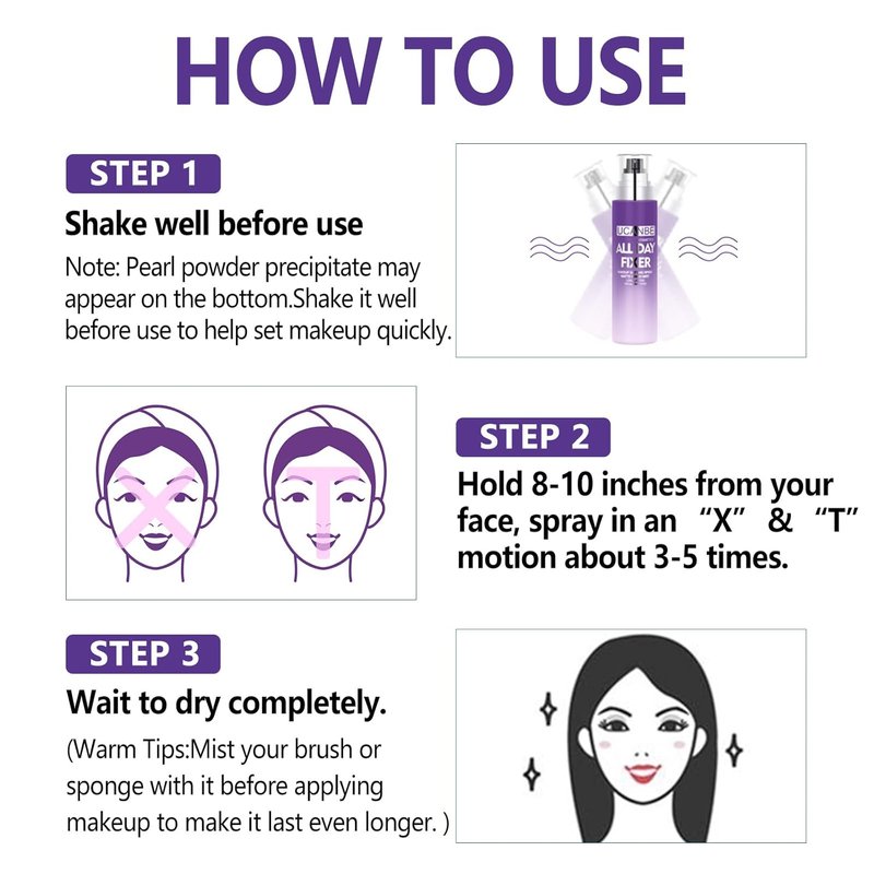 UCANBEMAKEUP Long Lasting Makeup Setting Spray Kit - Hydrating Matte Finish Mist & Travel Size 6.76 Fl Oz