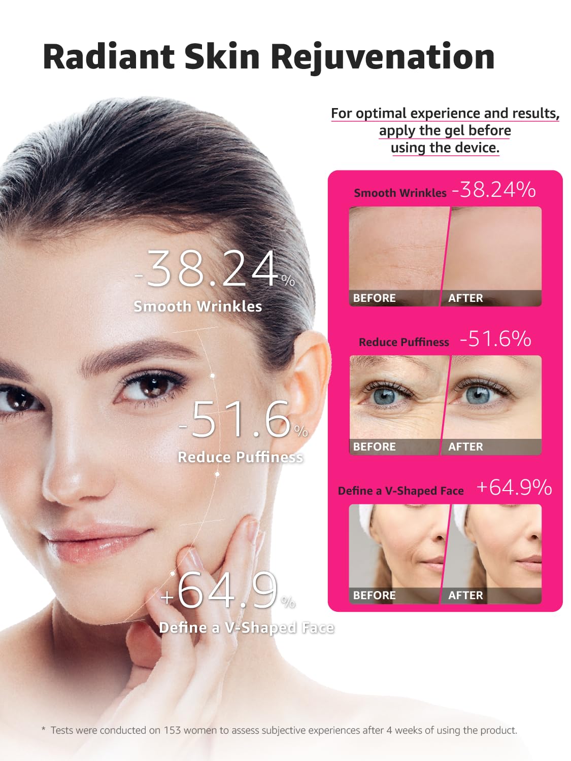 Microcurrent Facial Device - 3-in-1 Light Therapy for Lifting, Tightening & Skin Rejuvenation | Portable Anti-Aging Device (White)