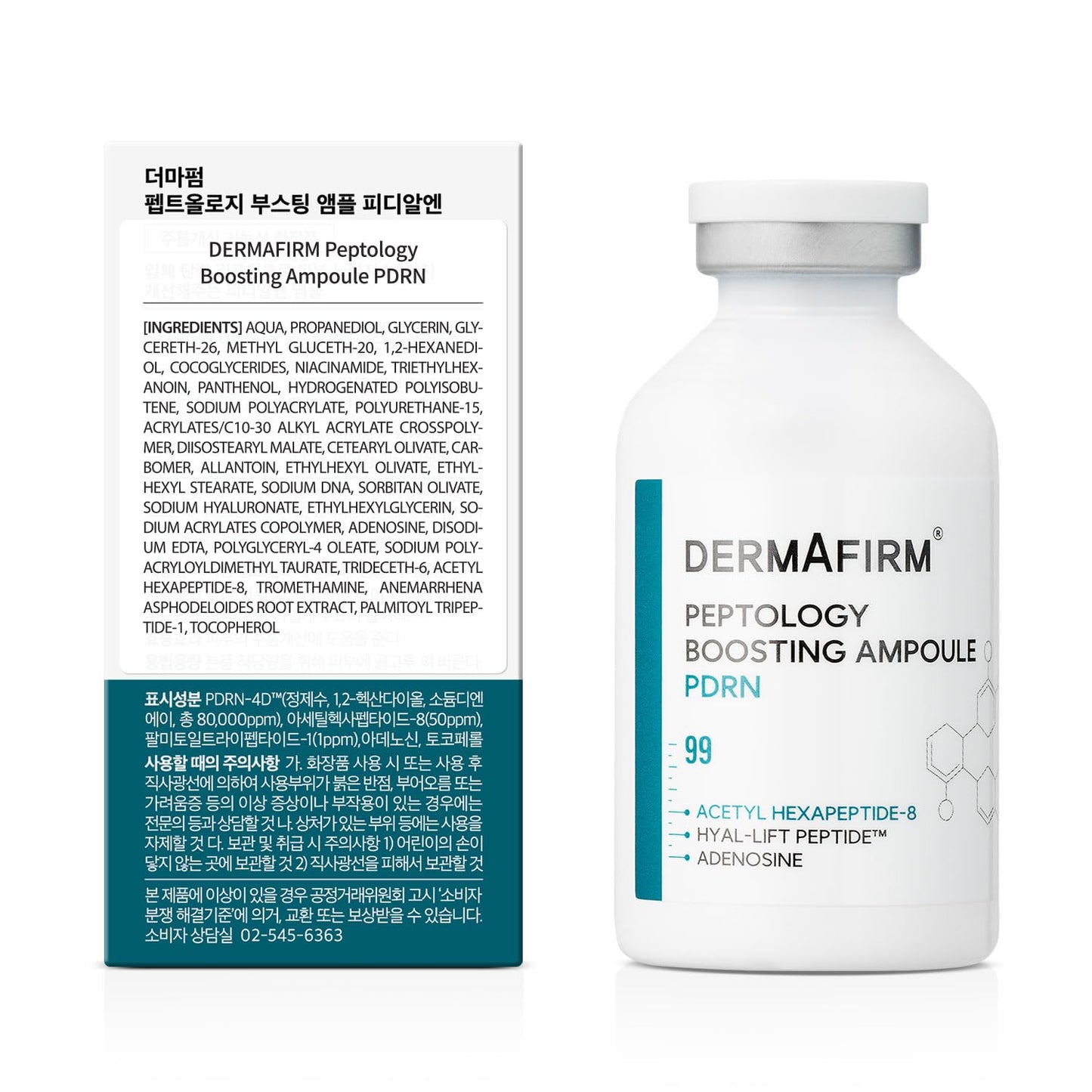 Dermafirm Peptology PDRN Boosting Ampoule - Hydrating Anti-Aging Face Serum | 30ml (1.01 fl. oz)