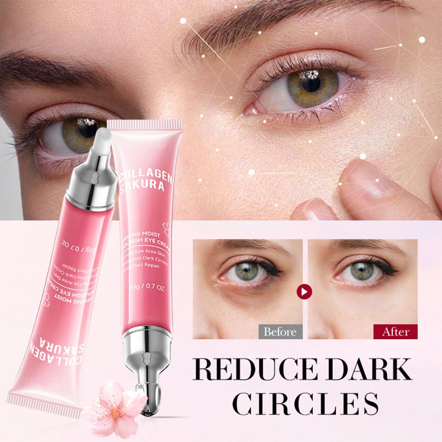 Sakura Skincare Kit, 11Pcs Skin Care Set with Cleanser, Toner, Serum, Cream, Eye Cream, Lip Balm & Masks. Skincare Gift Set for Teens & Women, Moisturize & Smooth Skin (11Pcs, Cherry)