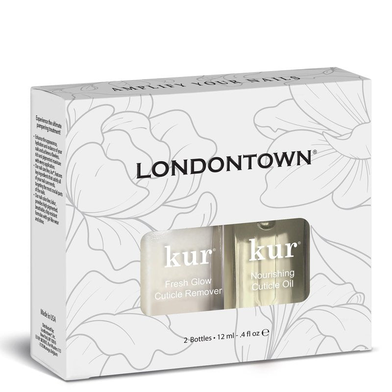 LONDONTOWN Cuticle Saver Set – Gently Remove Cuticle Buildup & Hydrate with Fresh Glow Remover and Nourishing Oil for Soft, Healthy-Looking Nails, .4 fl oz
