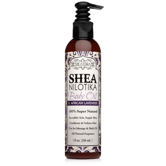 Shea Terra Organics Shea Nilotik’ Oil Scented With South African Lavender | Natural Daily Skin Moisturizer & Conditioner for Face, Hair & Body – 8 oz