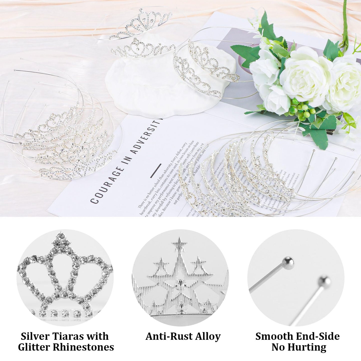 Tihebax 20 Pcs Tiaras Crowns Headbands for Women Girls Silver Princess Tiara Bulk Crown Tiaras Rapunzel Crown for Wedding Birthday Crystal Tiara for Prom, Bride, Pageant, Halloween