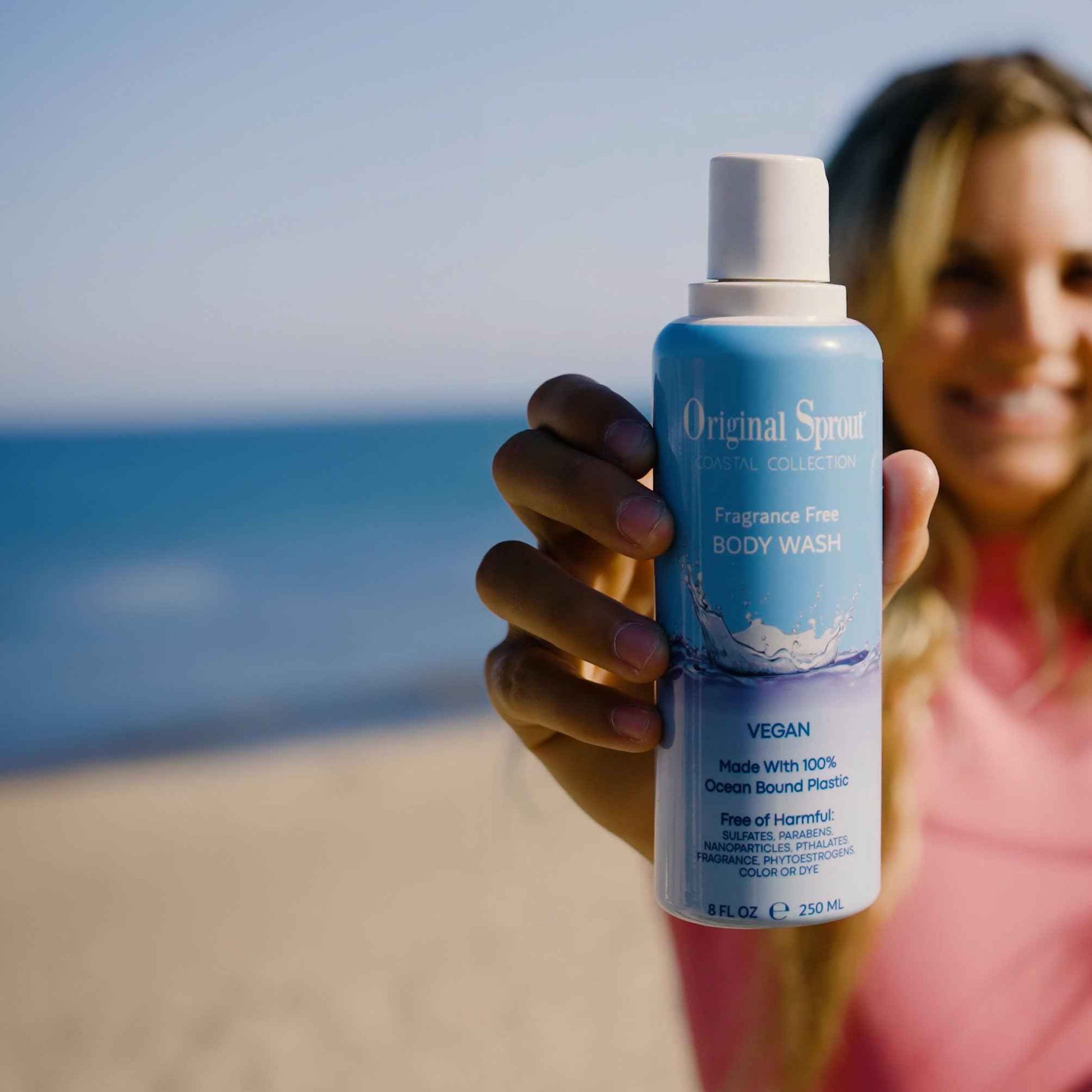 Original Sprout Coastal Collection Body Wash for All Skin Types, Fragrance-Free Body Wash, Vegan, 8 oz. Bottle