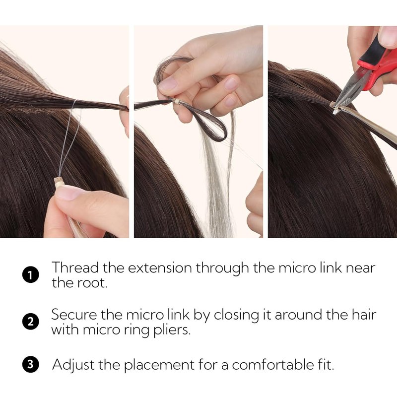 Micro Ring Hair Extensions - 14 Inch 50g Copper Straight Real Human Hair
