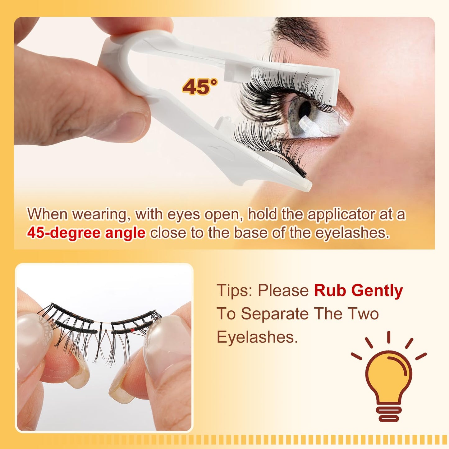 QUEWEL Magnetic-Eyelashes with Applicator, Upgrade 1 Pair Soft Magnetic Lashes, No Glue Needed Reusable Magnetic Eyelashes So Soft and Suitable for Beginners (Soft-Magnetic-C)