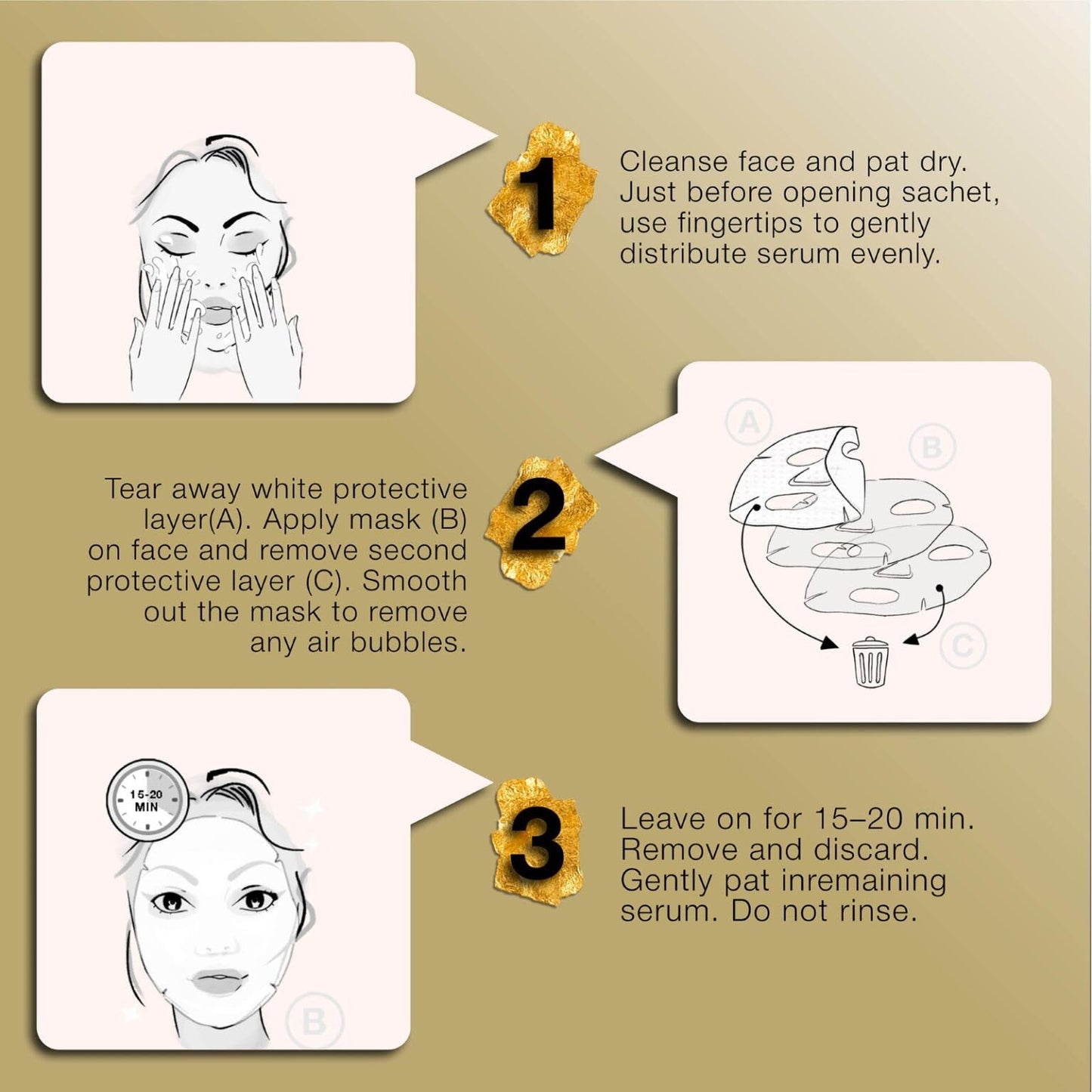 STARSKIN VIP Gold Mask Face, Coconut Bio-Cellulose Revitalizing Face Mask for all Skin Types, Korean Skin Care, Instant Hydration and Plump, Moisturizing and Nourishing, K-Beauty (Pack of 1)