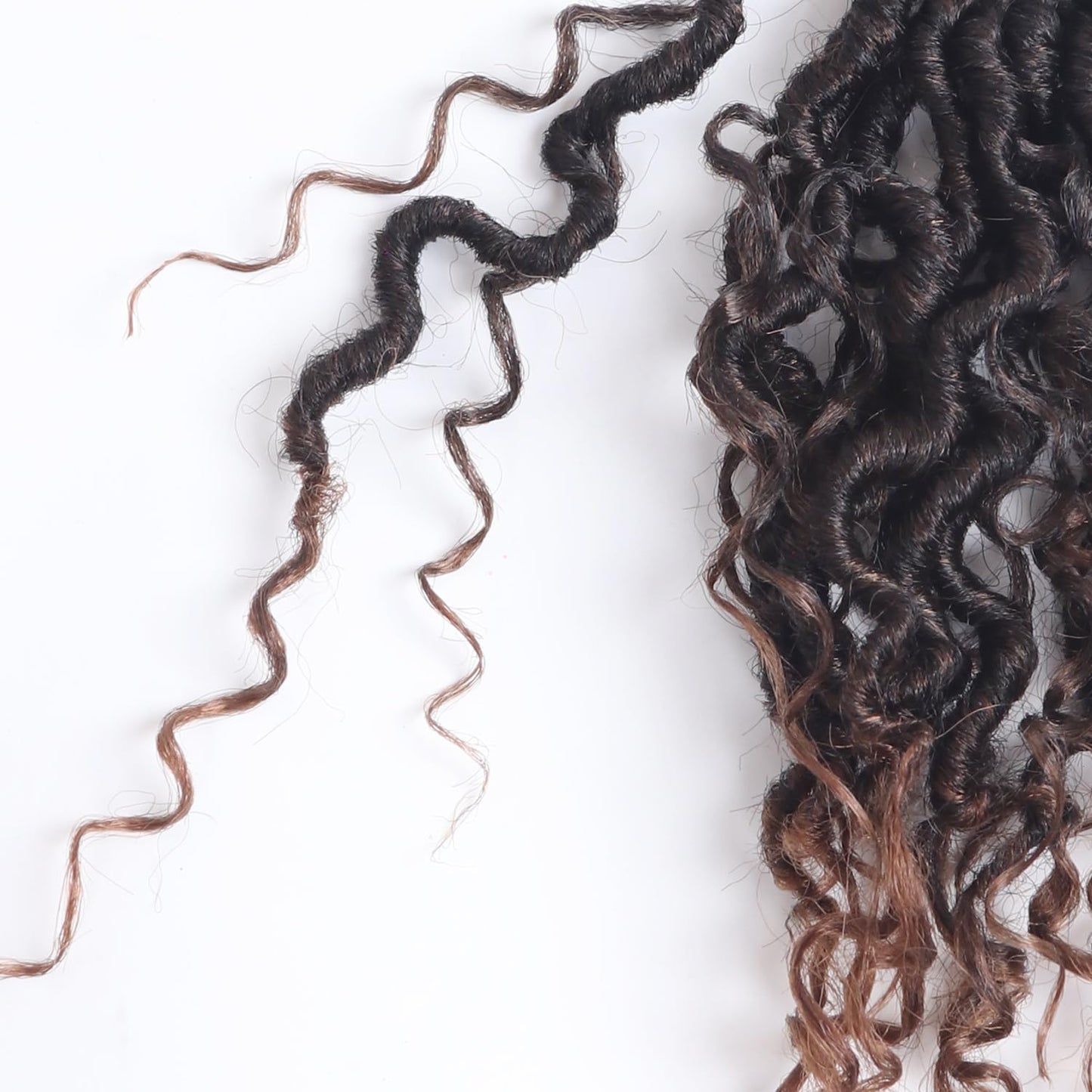 Goddess Locs Crochet Hair - 8 Inch Faux Locs Synthetic Hair | Boho Style with Curly Ends - 9 Packs