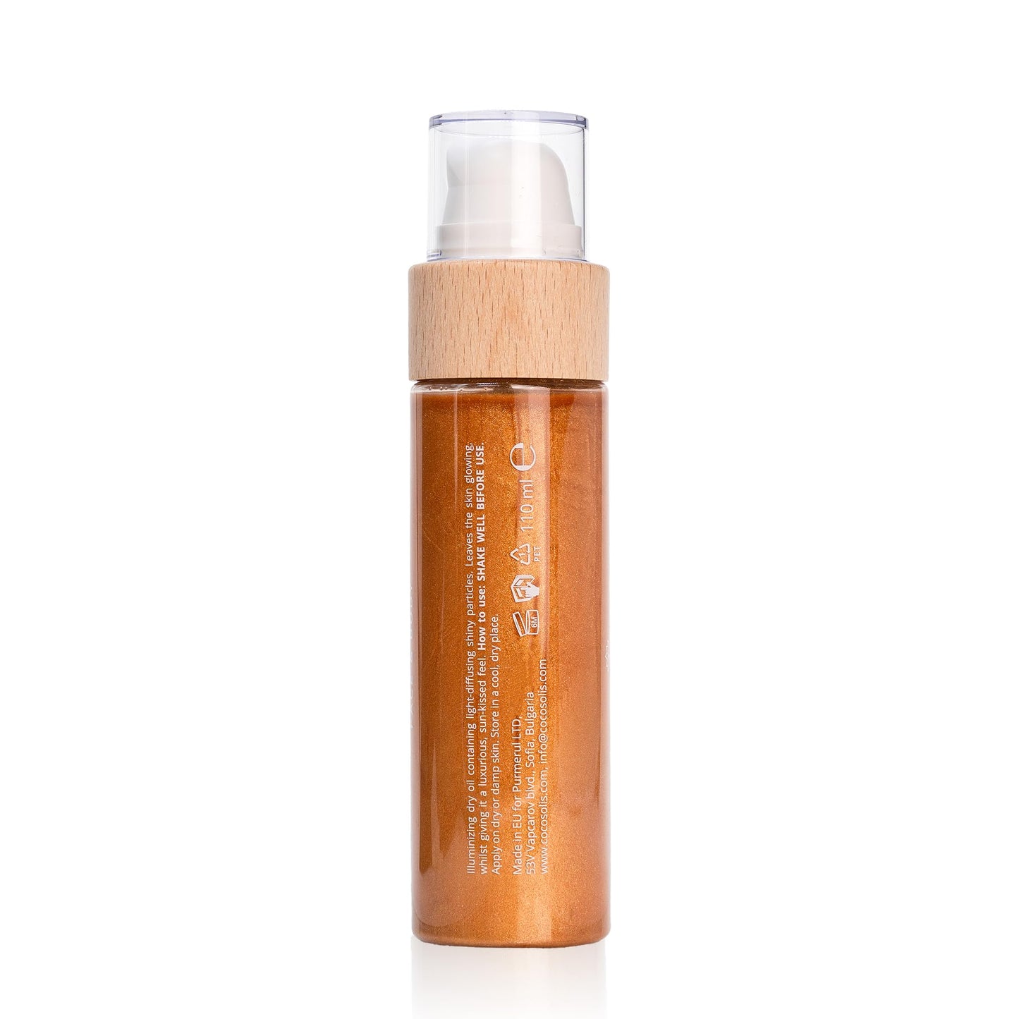 COCOSOLIS GLOW Shimmer Oil | Illuminizing Natural Dry Oil With Shiny Particles | Leaves The Skin Glowing & Enhances a Golden Tan | Gives a Luxurious Feel to Your Skin | 110ml