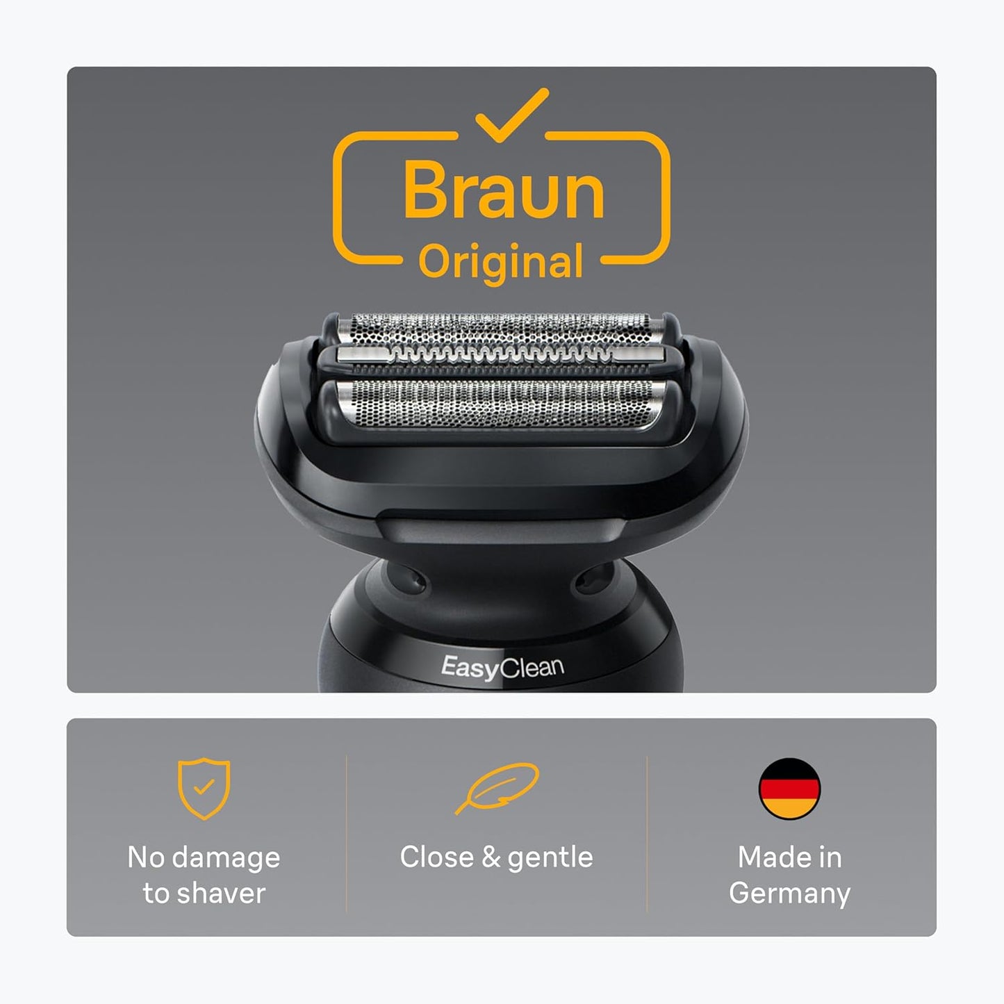 Braun Series 5 Electric Shaver Replacement Head - Effortless Attachment for Optimal Shaving | Compatible with Series 5 54B, Black