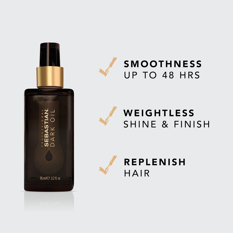 Sebastian Professional Dark Oil Lightweight Hair Oil + Sebastian Shaper Hairspray, 10.6 oz, Hair Care + Styling Bundle