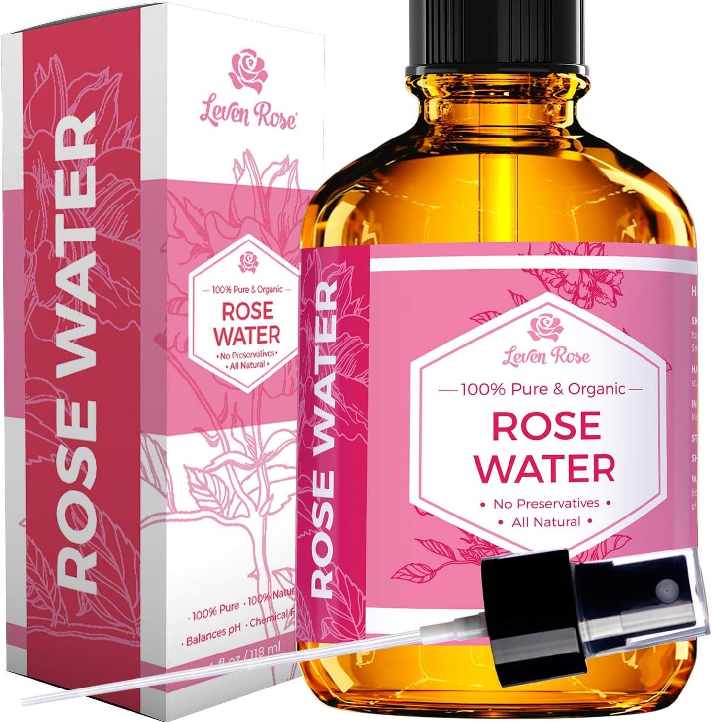 Jojoba Oil & Rose Water Facial Toner Bundle - Hydrating Moisturizer for Skin, Hair, Body & Nails | 4 oz Each