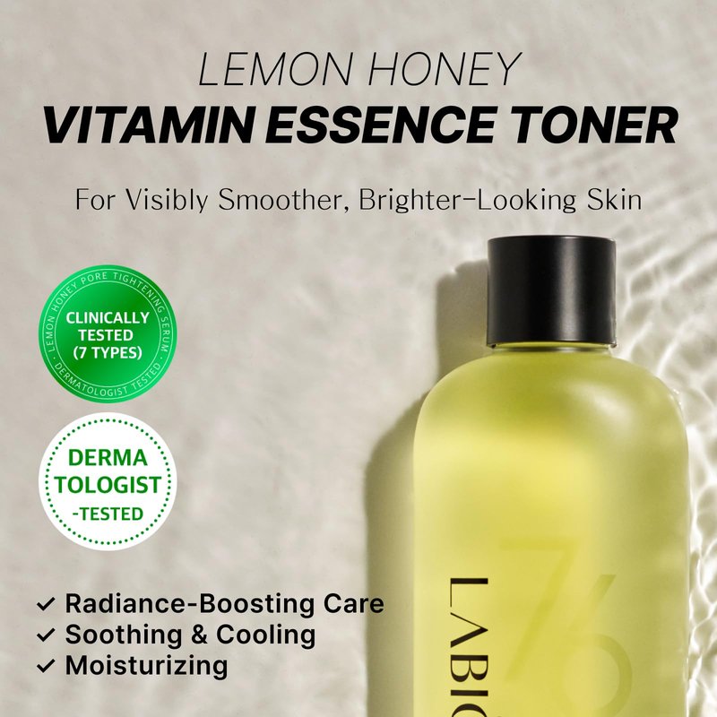 Labiora Lemon Honey Vitamin Essence Toner for Face – Hydrating & Soothing Facial Toner with Niacinamide, Vitamins C & E, Herbal Extracts for Refreshed, Dewy Skin, Korean Skin Care, 7.1 fl oz / 210ml