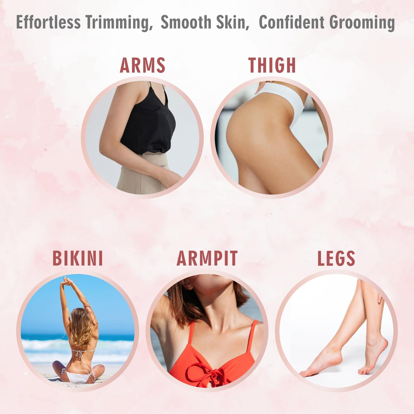 SONASHI WOW Electric Body Hair Trimmer - Groin Trimmer for Men - Bikini Trimmer Women - Wet/Dry Shaver Groomer, Rechargeable, Waterproof, Painless Hair Removal (White)