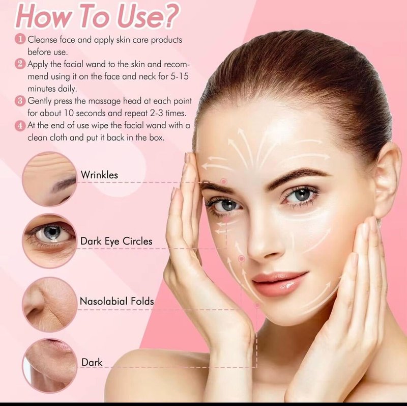 4-in-1 Facial Device with Red Light Therapy – Anti-Aging, Skin Rejuvenation, Pore Cleaner, Microcurrent Tool – USB Rechargeable & Travel-Friendly