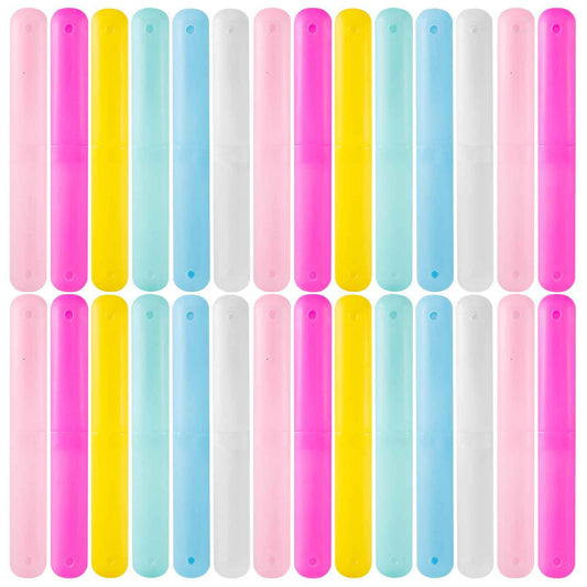 Dyrfolm 48 PCS Toothbrush Case Set,Travel Toothbrush Case,Plastic Portable Toothbrush Holder,Dust-proof Toothbrush Box Storage,Toothbrushes Carrier for Traveling,Bathroom,School,Home, Camping,6 Colors