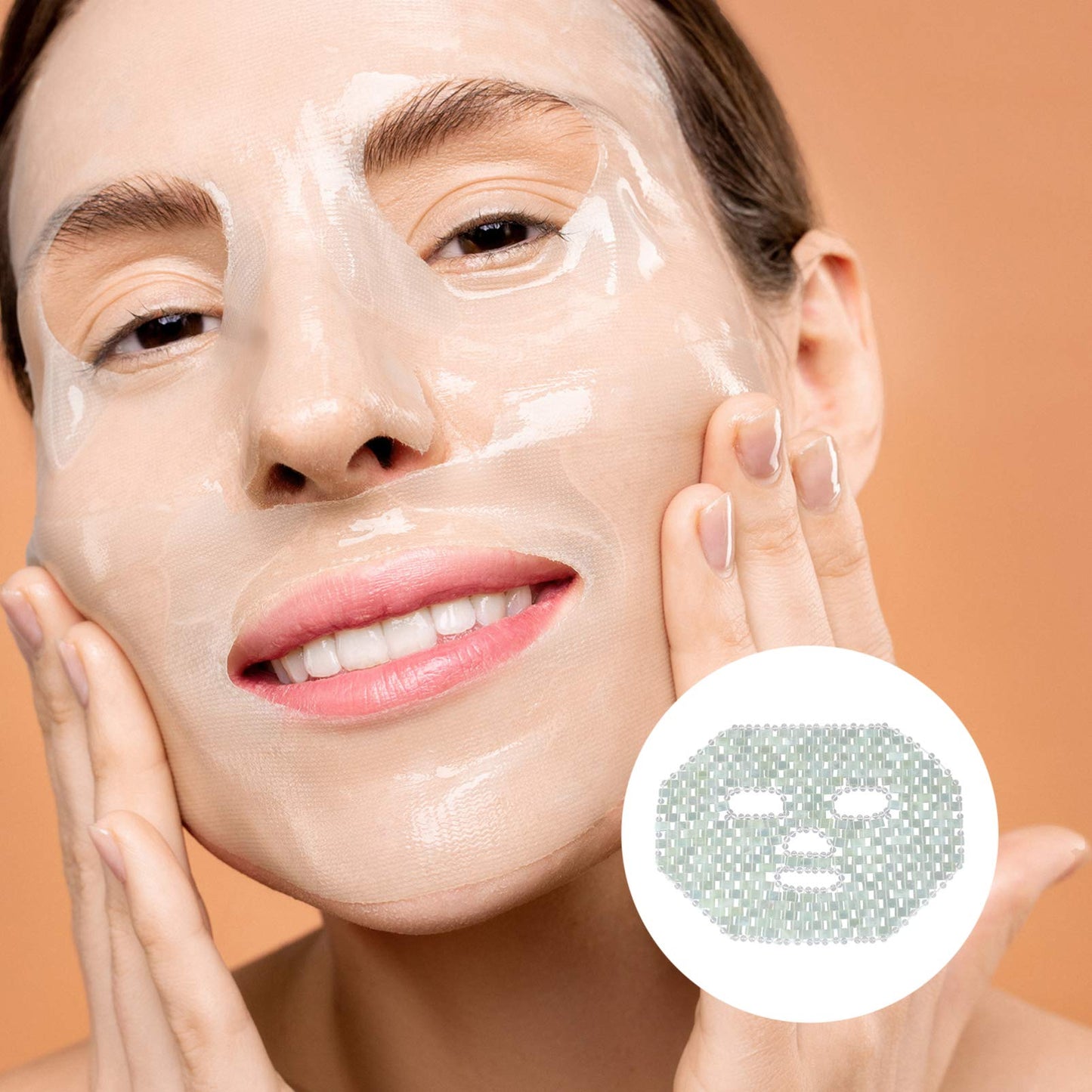 FRCOLOR Natural Jade Facial Mask Stones Anti-Aging Sleeping Face Mask for Dark Circles Puffiness Relief and Skin Massage Tool