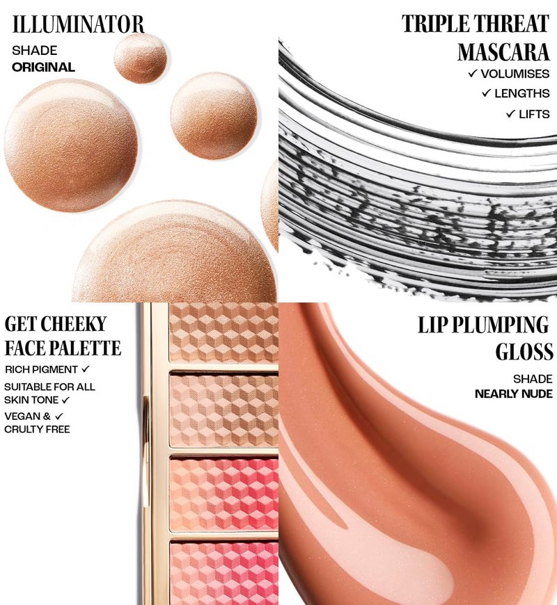 ICONIC LONDON The Blushing Icons Gift Set | 6 Piece Set, Includes Prep Set Glow and Other Makeup Bestsellers, Great for Gifting