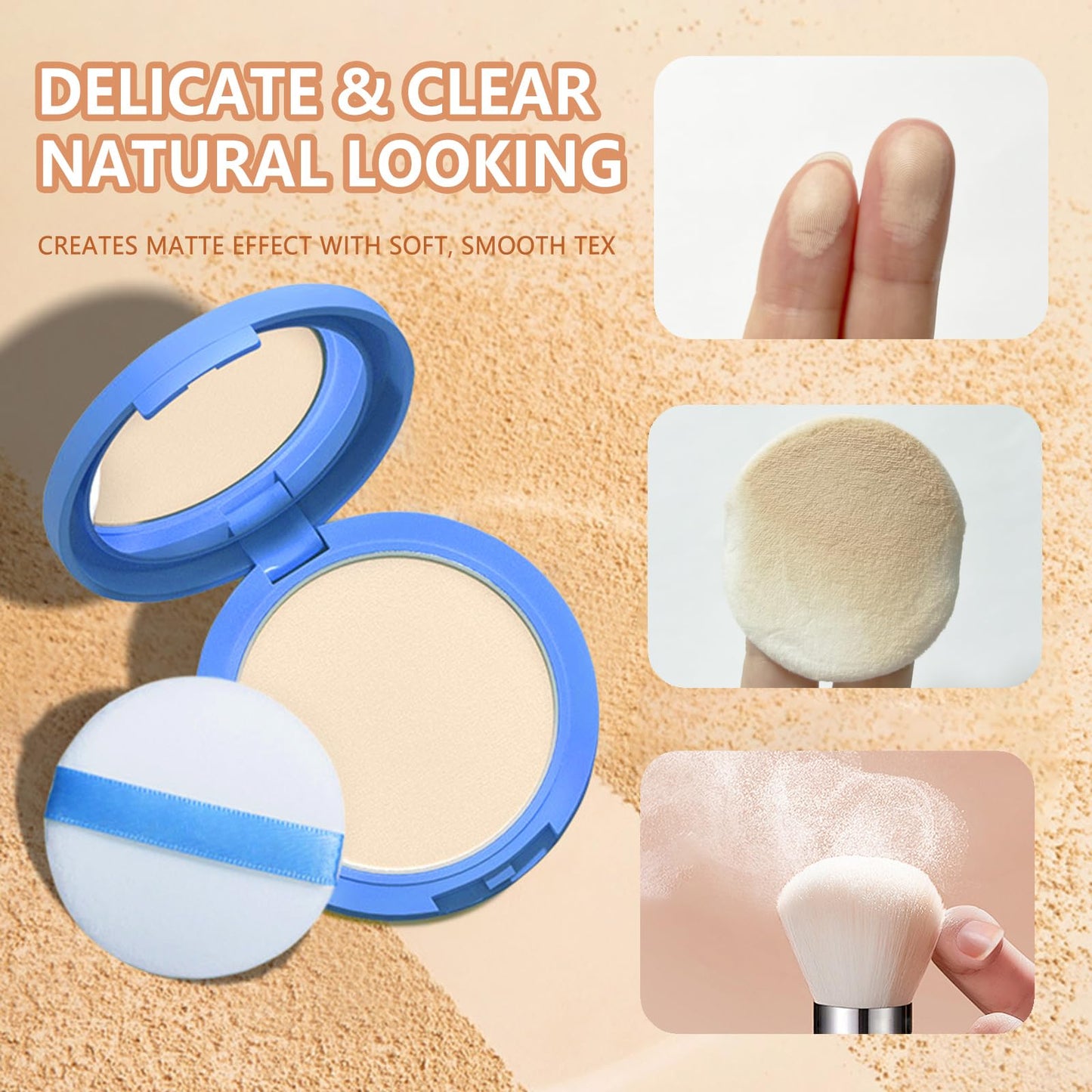 NAISSIYA Oil Control Face Pressed Powder,Matte Smooth Flawless Finishing Powder Makeup,Lightweight Waterproof Long-Lasting Setting Powders Foundation,0.35 Oz(CLASSIC IVORY)