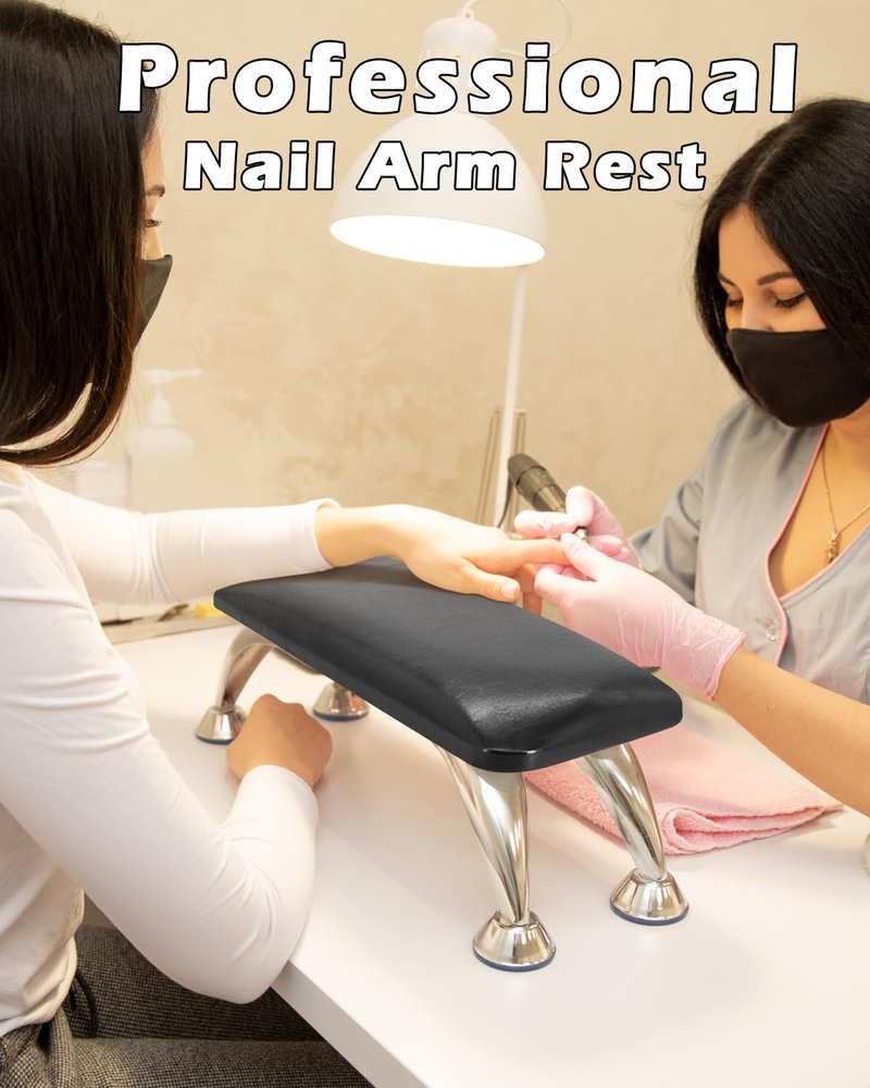 Nail Arm Rest Cushion - Professional Manicure Hand Rest Pillow for Nail Technicians | Black