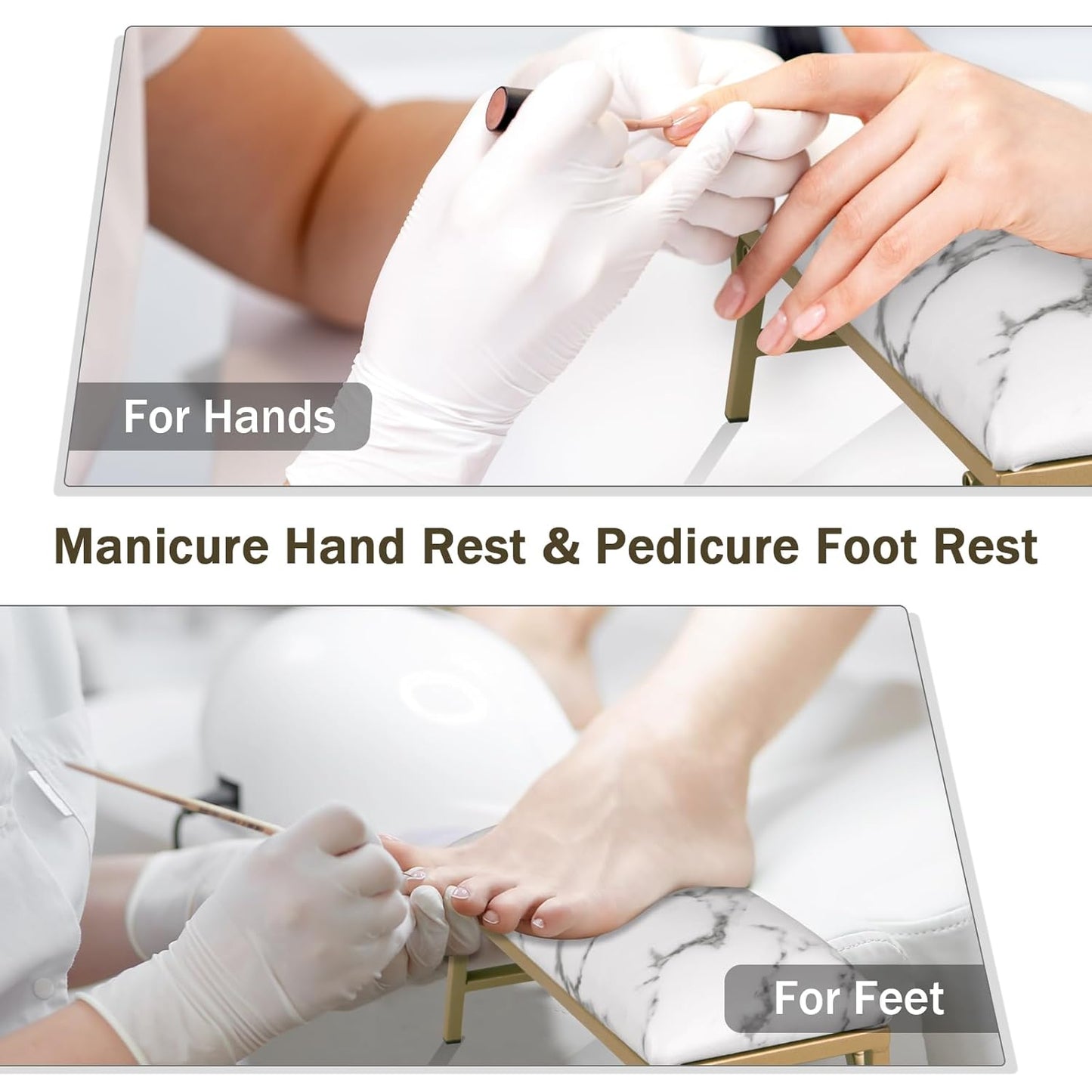 Foldable Nail Arm Rest - Microfiber Leather Manicure Hand Rest for Nail Technicians | Salon Use