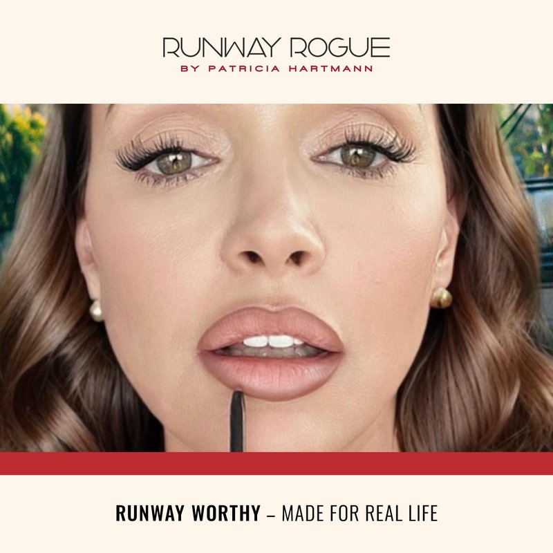 Runway Rogue Designer Liner Lip Pencil, Matte Soft Mocha Lip Liner Pencil and Lip Liner Sharpener, ‘Trendsetter’