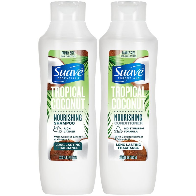 Suave Shampoo & Conditioner Set - Tropical Coconut Nourishing Formula | 22.5 Oz Each (2-Piece)