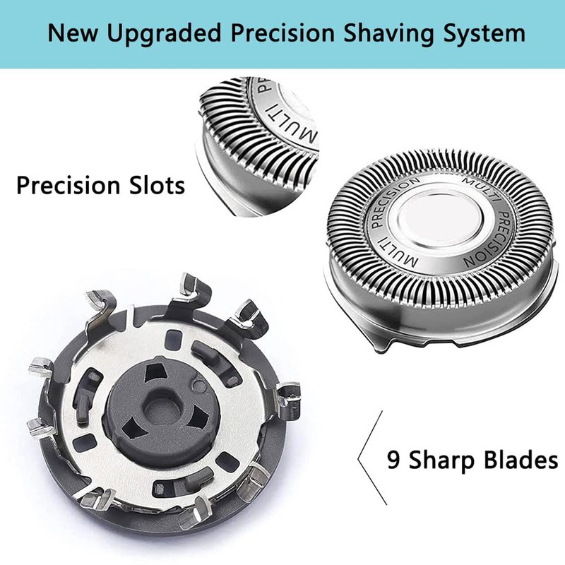 Gleway SH50/52 Replacement Heads Compatible with Philips Series 5000 Electric Shavers, Complete Head Compatible with Norelco Razor Series S5000 All Models Series 5000 S5252 S5270 S5271 More