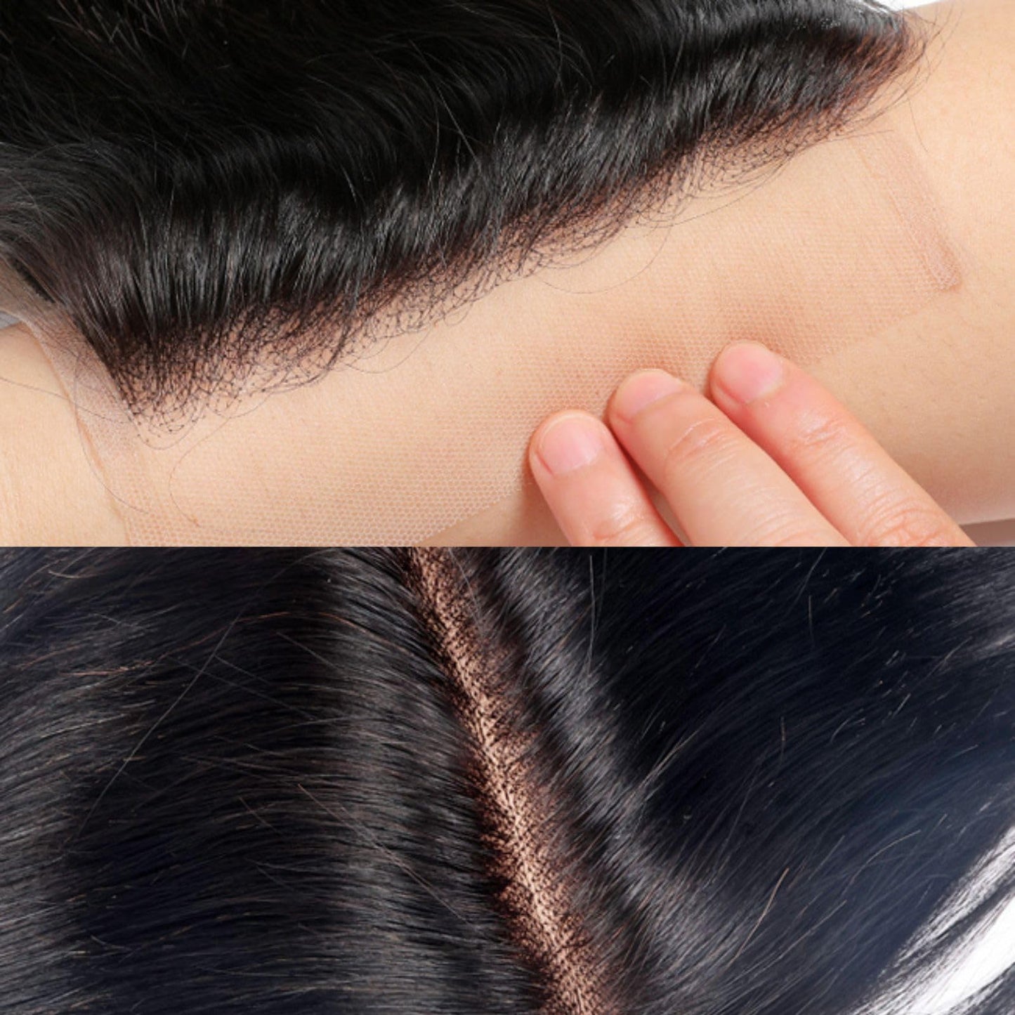 4x4 Transparent HD Lace Closure Human Hair Straight Frontal Closure Invisible Pre Plucked Human Hair, Frontal Hd Lace 4x4 Sew in Hair With Closure Natural Black 16 Inch