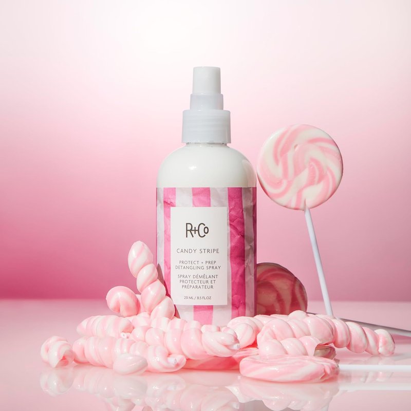 R+Co Candy Stripe Detangling Spray - Nourishing Hair Treatment | Vegan & Cruelty-Free | 8.5 Fl Oz