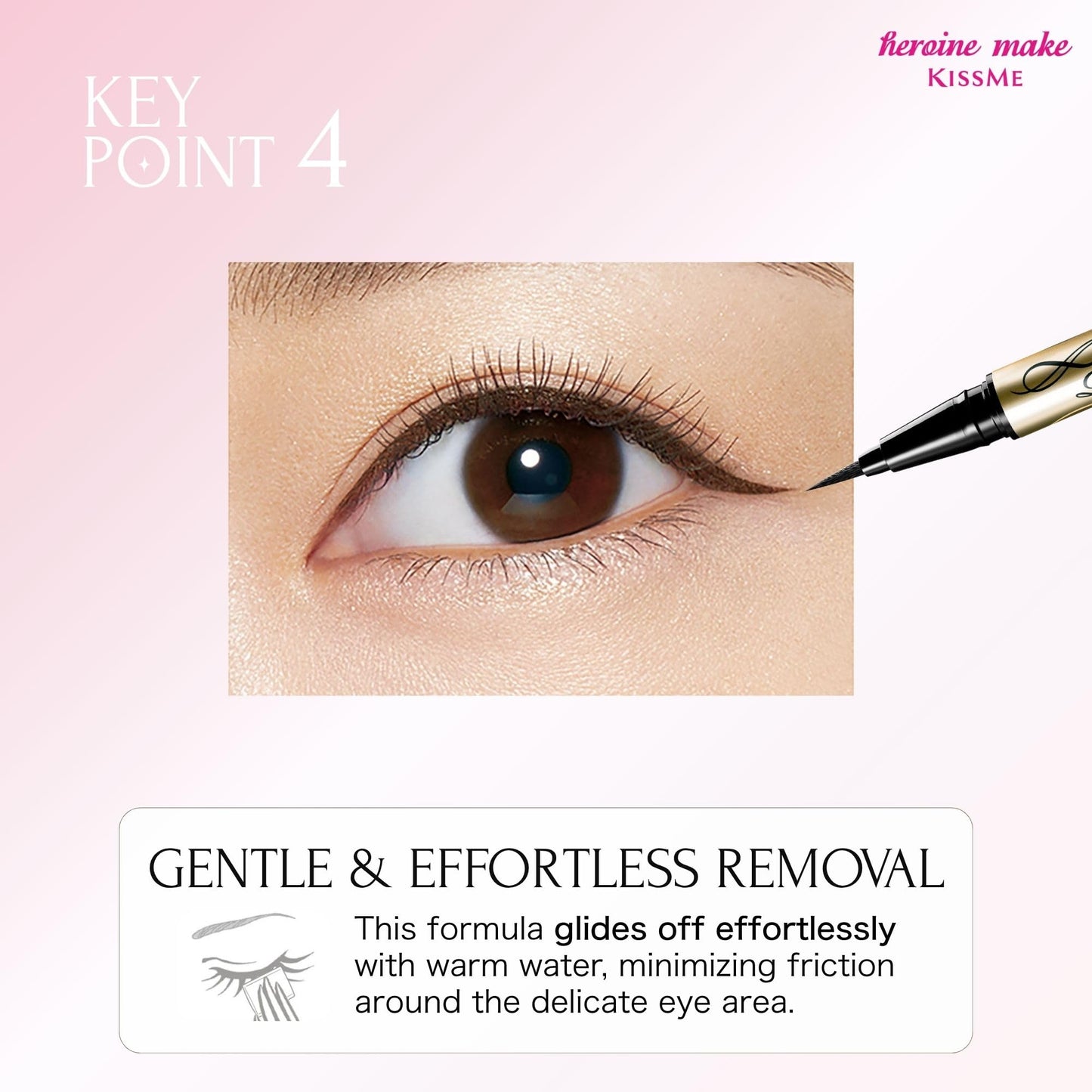 Heroine Make by KissMe Super Durable Eyeliner | Waterproof Liquid Eyeliner | Black Liquid Liner for Long-Lasting Color | Smudge-Proof Formula | Hypoallergenic for Sensitive Eyes | Japanese Makeup