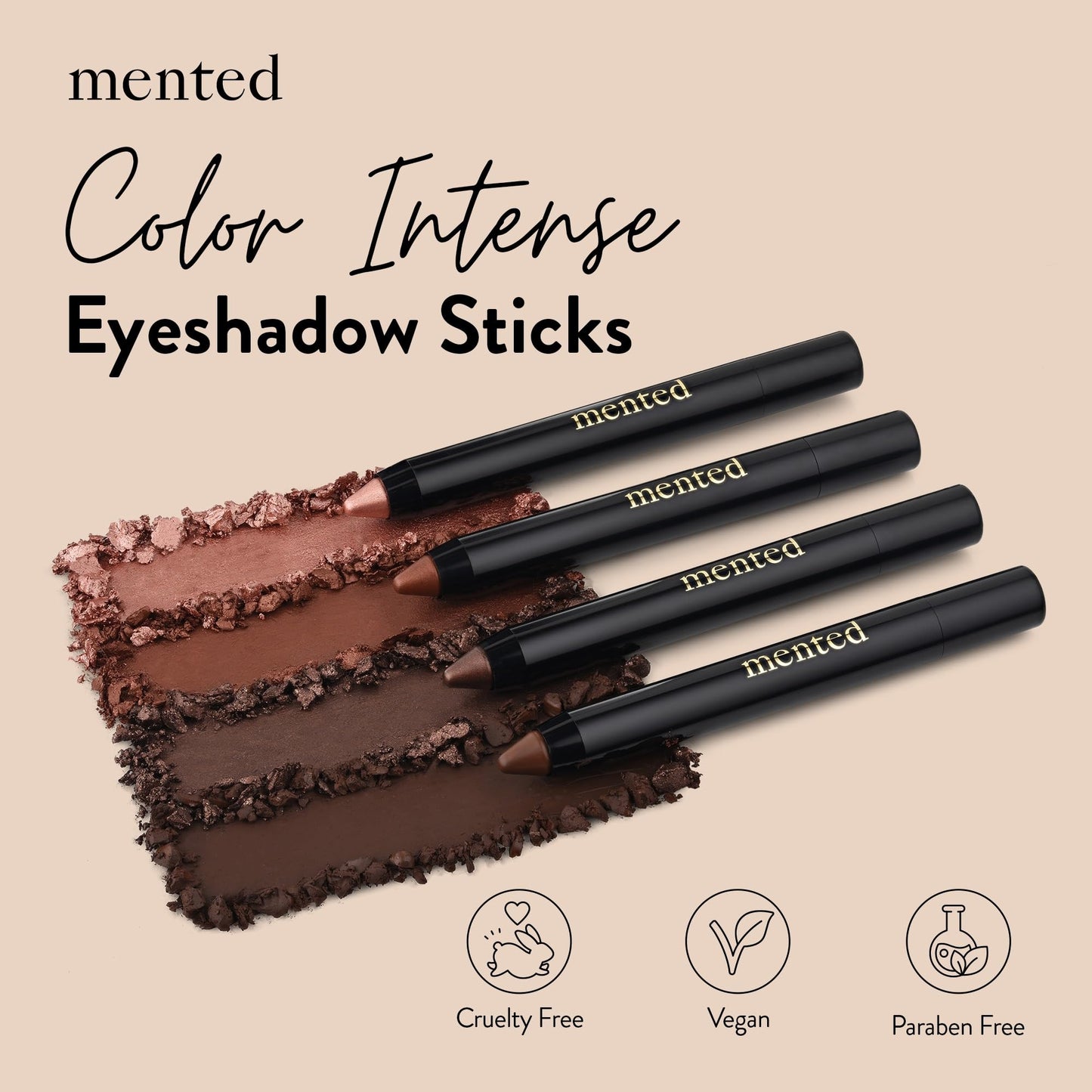 Mented Cosmetics Color Intense Eye Shadow Sticks, Cream Eyeshadow Stick Crayon, Easy-to-Apply Eyeshadow Pencils, Waterproof + Crease Proof Eye shadow Make Up, 0.05oz, Deja Brew