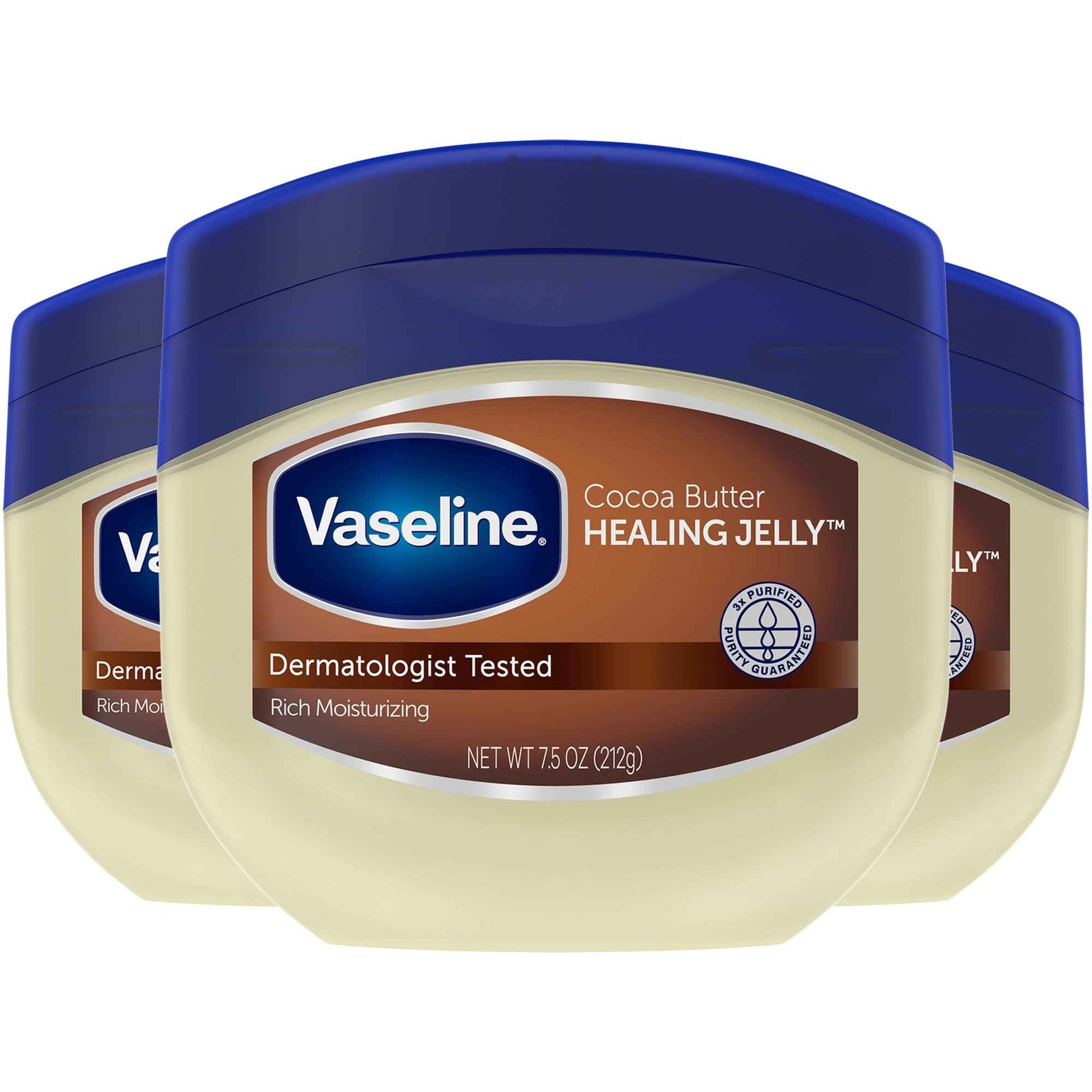Vaseline Blueseal Rich Conditioning Jelly 7.5 oz- Cocoa Butter 3-pack.