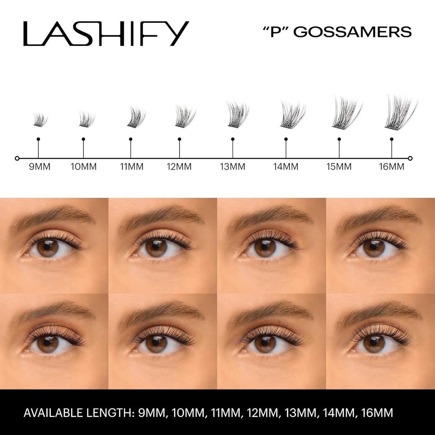Lashify Plushy 12mm Gossamer Lashes - Easy DIY False Lashes for Voluminous Natural Look
