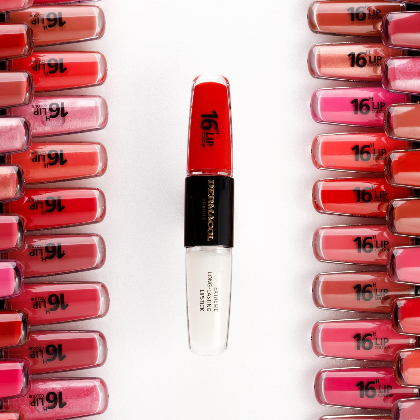 Dermacol NEW 16-Hour Lip Colour, Highly Pigmented Glossy Lip Stain, Two-Phase Lip Plumper Gloss, Kissproof Lip Makeup Products with Matte and Glitter Finish, n. 23
