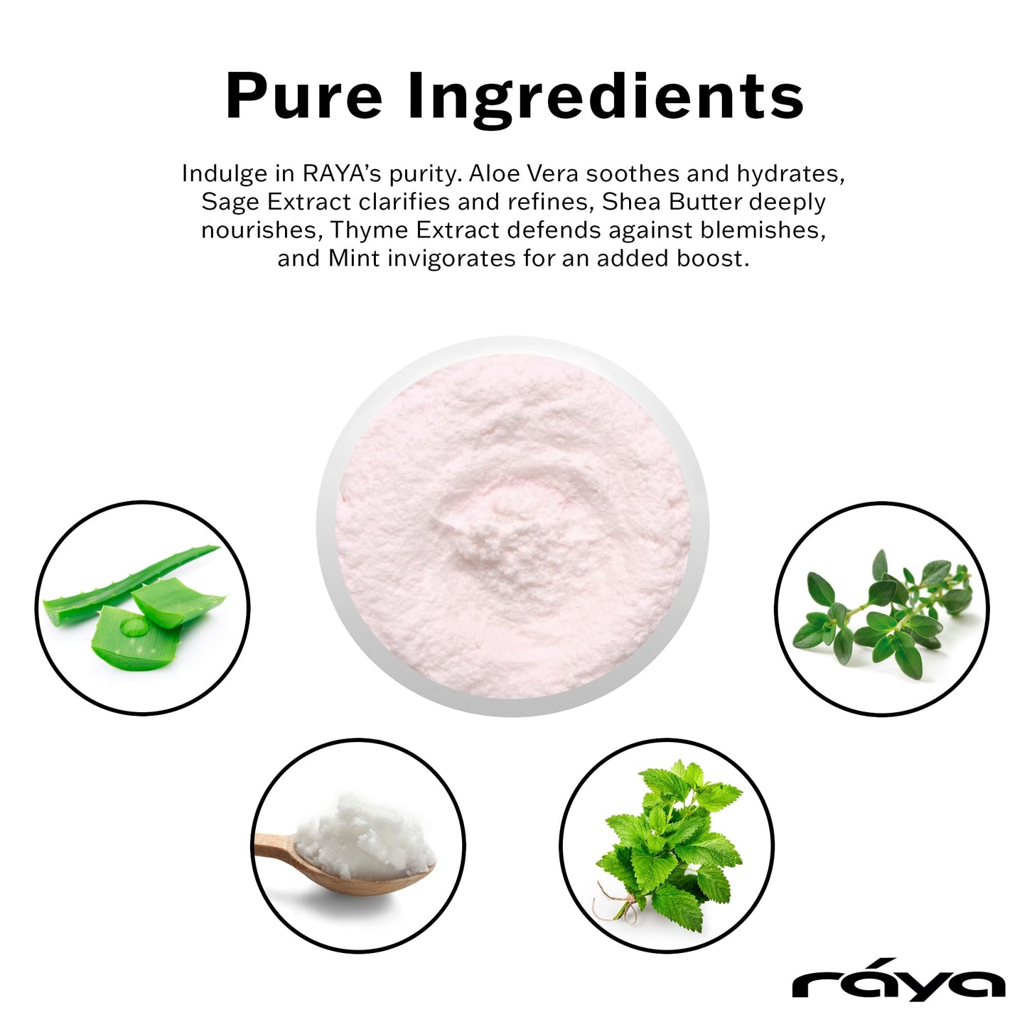 Raya Mint Soufflé Facial Cleanser (102) - Face Wash for Sensitive Skin, Combination & Oil Skin, Clears Pores, Sensitive Formula, Mint, 4 oz