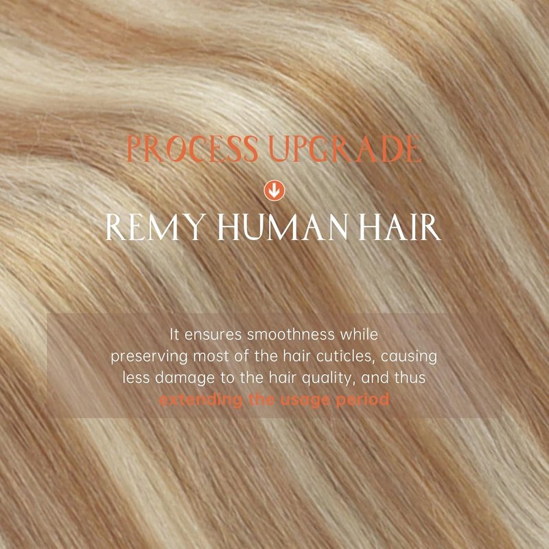Human Hair Clip-In Extensions - Dirty Blonde & Platinum Highlights | 12 Inch, 5 Pcs, 80G