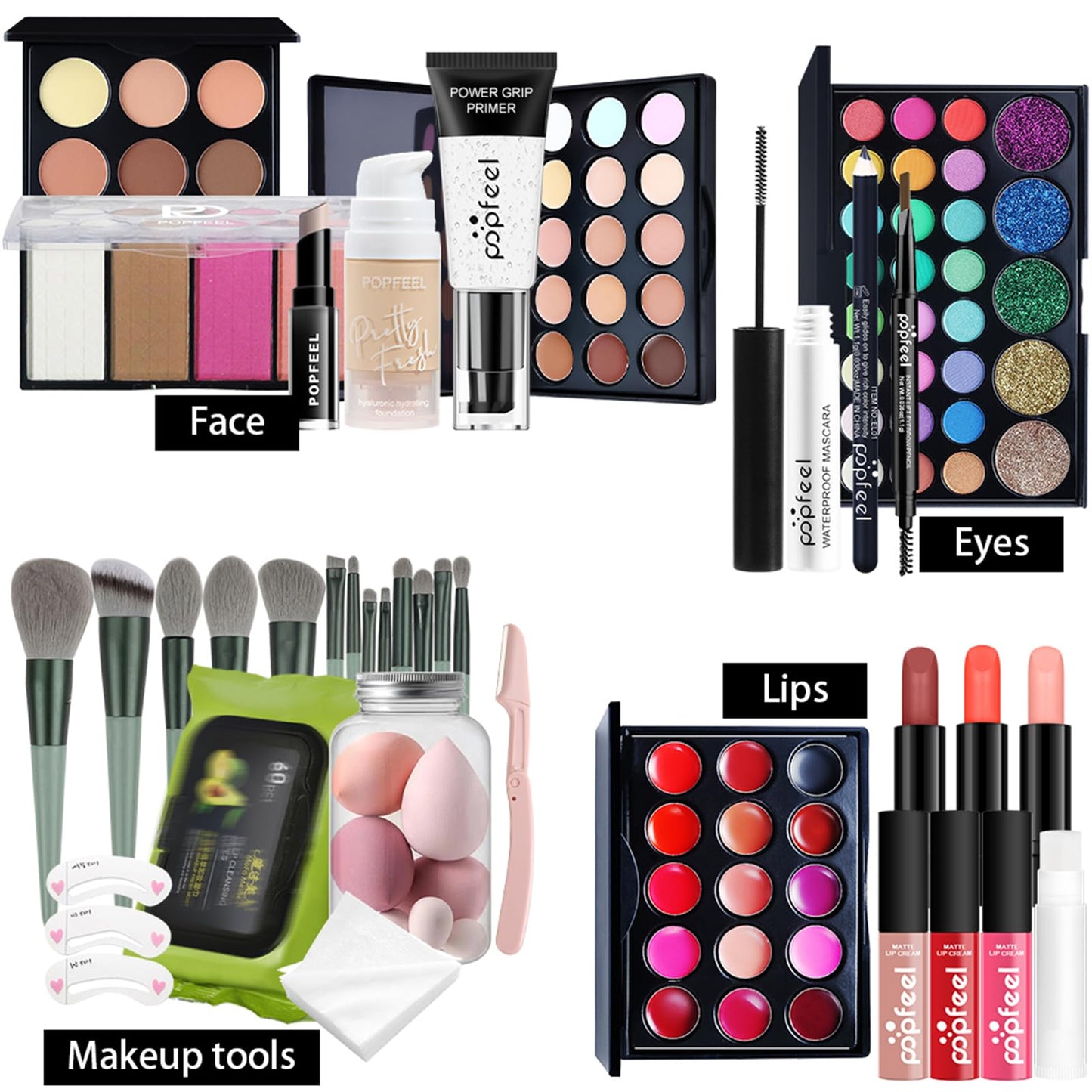 All in One Makeup Kit for Women Full Kit, Mother's Day Makeup Gifts Set for Women Girls, Makeup Essential Bundle Include Eyeshadow Palette Lipstick Blush Foundation Concealer Mascara Eyebrow Pencil