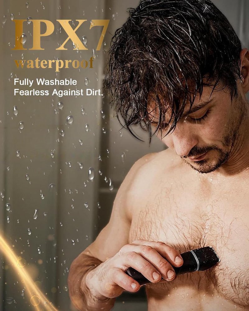 RAXMETRY Beard Trimmer for Men,Manscape 3-in-1 Electric Razor Groin Groomer,IPX7 Waterproof Wet/Dry,Versatile Body Hair Trimmer for Ball/Beard/Nose,USB Rechargeable & Nose/Shaves Head,Silver