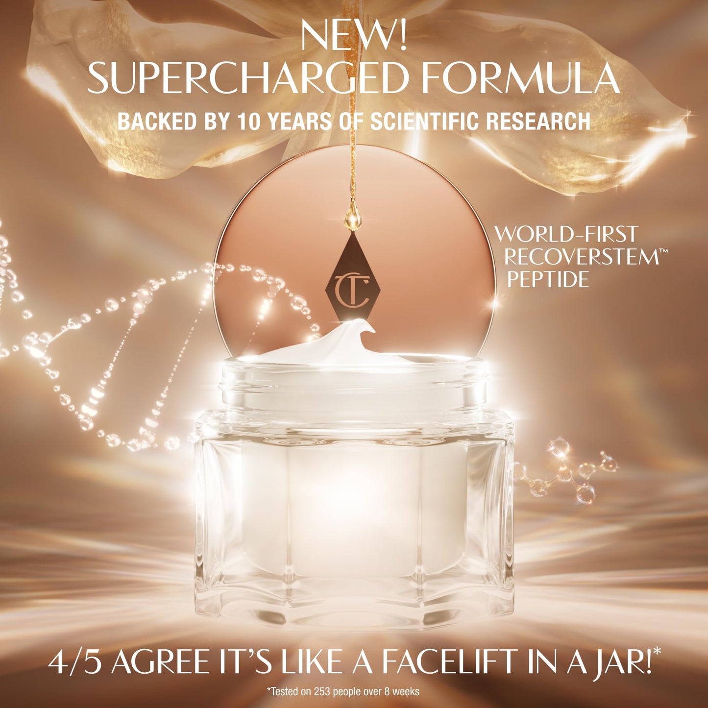 Charlotte Tilbury Magic Cream Daily Face Moisturizer & Primer – Hydrating & Firming with 100+ Peptides & Hyaluronic Acid | Clinically Proven to Boost Skin Barrier (0.5 fl. oz.)