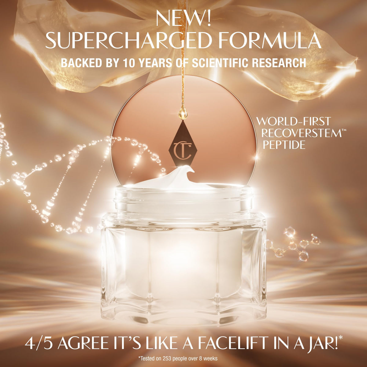 Charlotte Tilbury Magic Cream Daily Face Moisturizer & Primer – Hydrating & Firming with 100+ Peptides & Hyaluronic Acid | Clinically Proven to Boost Skin Barrier (1.01 fl. oz.)